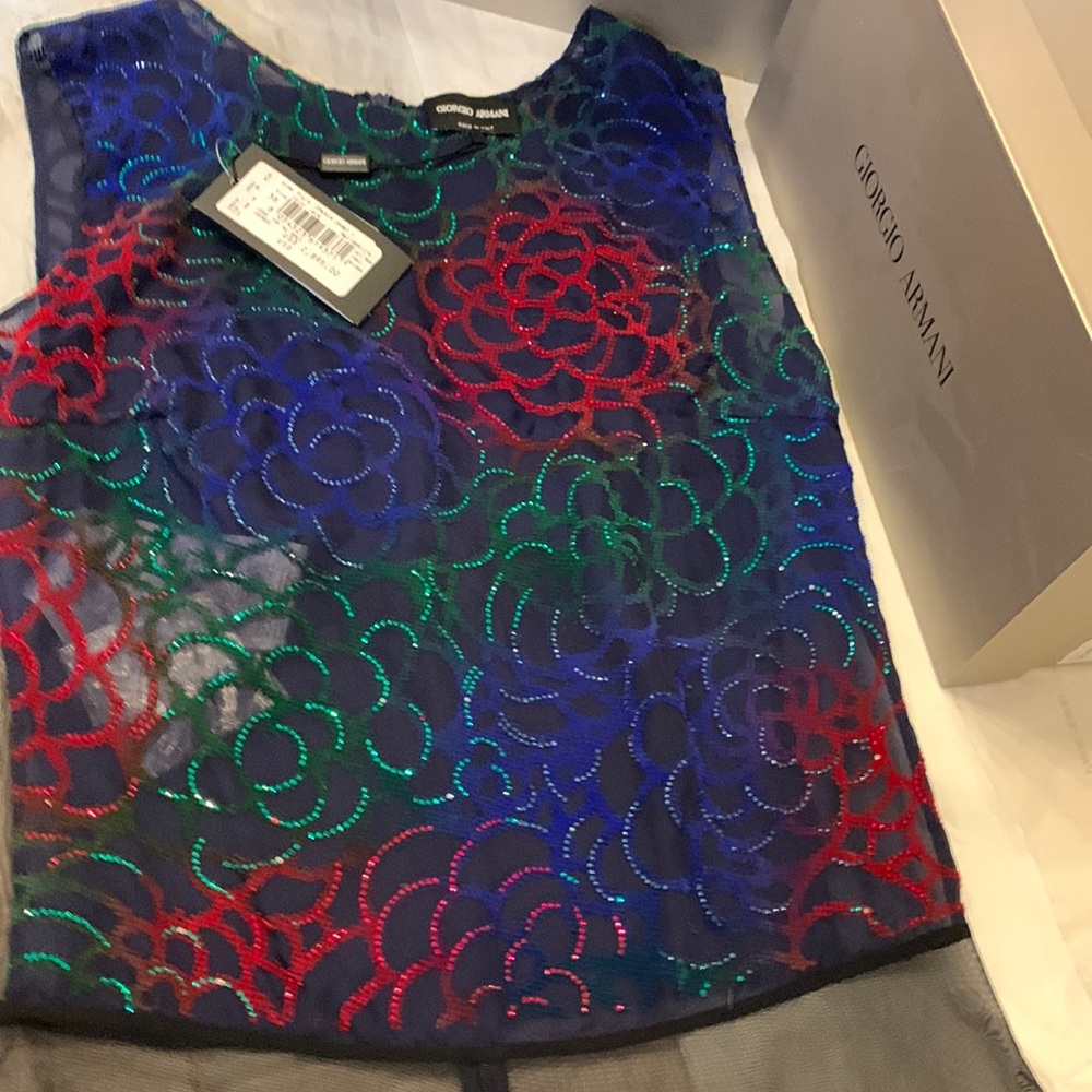 Giorgio Armani Silk Sequin Body Suit